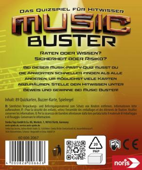 Noris Kartenspiel Partyspiel Music Buster Musikwissen Quizspiel 606062067