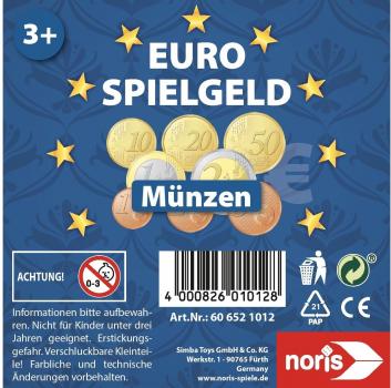 Noris Zubehör Euro Spielgeld Münzen 606521012