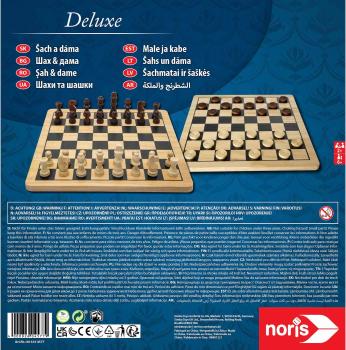 Noris Familienspiel Strategiespiel Deluxe Holz - Schach & Dame 606104577