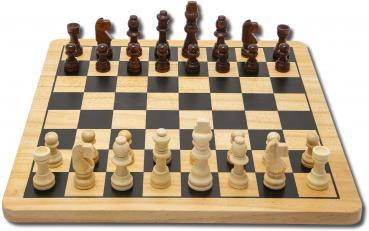 Noris Familienspiel Strategiespiel Deluxe Holz - Schach & Dame 606104577