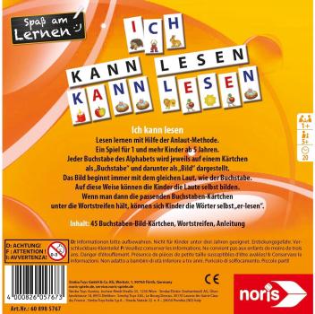 Noris Kinderspiel Lernspiele Ich kann lesen 608985767