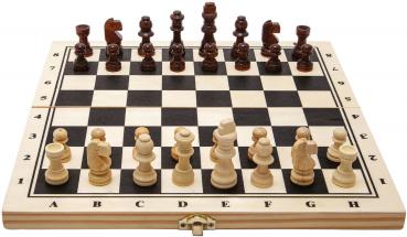 Noris Familienspiel Strategiespiel Deluxe Holz - Schach 606108014