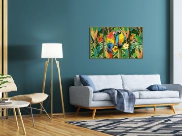 Schipper Malen nach Zahlen Master Class Triptychon 50x80cm Papageien im Regenwald 609260853