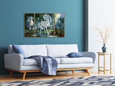 Schipper Malen nach Zahlen Master Class Triptychon 50x80cm Einhorn im Zauberwald 609260866