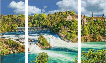 Schipper Malen nach Zahlen Master Class Triptychon 50x80cm Naturschauspiel Rheinfall 609260888