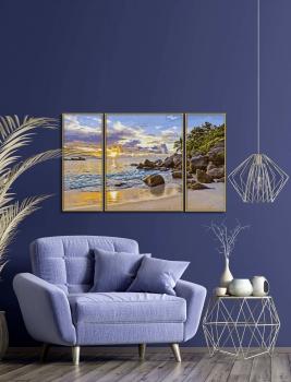 Schipper Malen nach Zahlen Master Class Triptychon 50x80cm Abendstimmung im Paradies 609260906