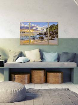 Schipper Malen nach Zahlen Master Class Triptychon 50x80cm Abendstimmung im Paradies 609260906