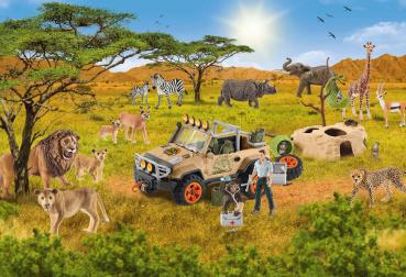 60 Teile Schmidt Spiele Kinder Puzzle Schleich Wild Life In der Sarvanne mit Figur 56466