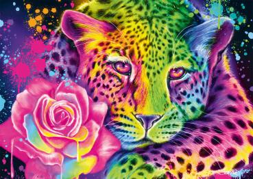 1000 Teile Schmidt Spiele Puzzle Sheena Pike Neon Regenbogen-Leopard 58514