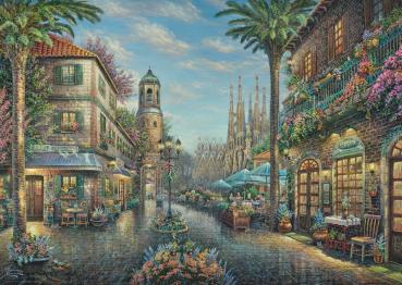 1000 Teile Schmidt Spiele Puzzle Thomas Kinkade Spanisches Straßencafé 58780