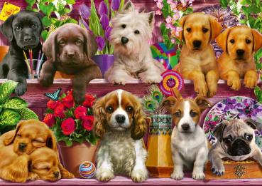 500 Teile Schmidt Spiele Puzzle Hunde im Regal 58973