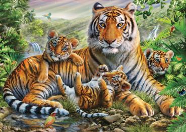 1000 Teile Schmidt Spiele Puzzle Tiger und Welpen 58986