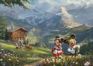 1000 Teile Schmidt Spiele Puzzle Thomas Kinkade Disney Mickey & Minnie in den Alpen 59938