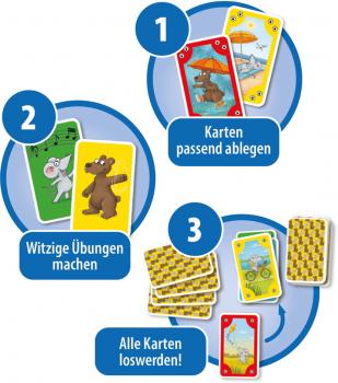 Schmidt Spiele Kinderkartenspiel Wettlaufspiel Mauseschlau & Bärenstark Bewegungs-Mau Mau 75058