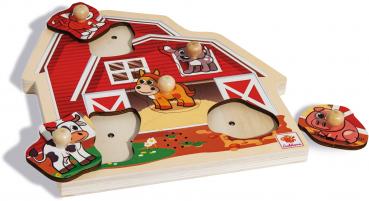 5 Teile Eichhorn Kinder Holz Puzzle mit Sound Bauernhof 100005415