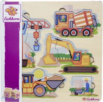 12 Teile Eichhorn Kinder Puzzle Holz Baufahrzeuge 100005484