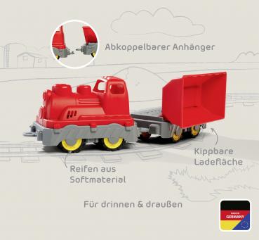 BIG Indoor / Outdoor Spielzeug Fahrzeug Power Worker Mini Zug mit Wagon 800055784