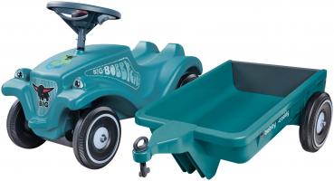 BIG Outdoor Spielzeug Fahrzeug Bobby Car Classic Eco 2.0 mit Anhänger türkis-grau 800056140