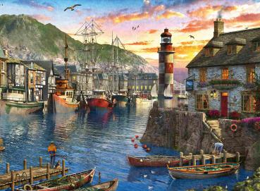 500 Teile Ravensburger Puzzle Morgens am Hafen 12000212