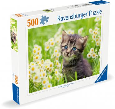 500 Teile Ravensburger Puzzle Kätzchen in der Wiese 12000367