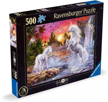 500 Teile Ravensburger Puzzle Glow in the dark Einhörner am Fluss 12000471