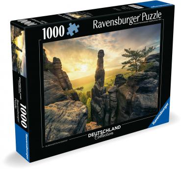 1000 Teile Ravensburger Puzzle Deutschland Collection Erleuchtung - Elbsandsteingebirge 12000585