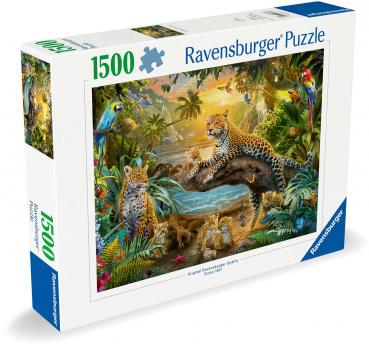 1500 Teile Ravensburger Puzzle Leopardenfamilie im Dschungel 12000738