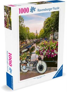 1000 Teile Ravensburger Puzzle Fahrrad und Blumen in Amsterdam 12000780