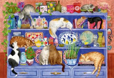 200 Teile Ravensburger Puzzle Feel & Well Katzen im Regal 12001367