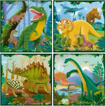 4 Puzzle 25, 36, 42, 56 Teile Ravensburger Kinder Puzzle UP! Dinosaurier + Wisssensheft 12004003