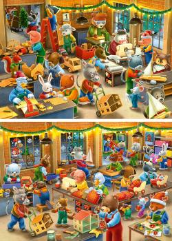 2 x 12 Teile Ravensburger Kinder Puzzle Weihnachtswerkstatt 12004047