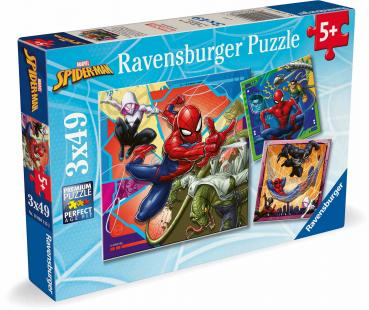 3 x 49 Teile Ravensburger Kinder Puzzle Marvel SpiderMan 12004115