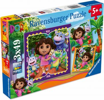 3 x 49 Teile Ravensburger Kinder Puzzle Dora the Explorer 12004197