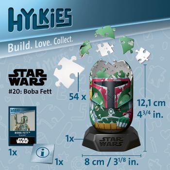 54 Teile Ravensburger 3D Puzzle Hylkies Star Wars Boba Fett Sammelfigur 12008007