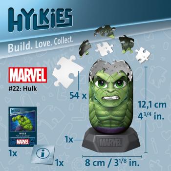 54 Teile Ravensburger 3D Puzzle Hylkies Marvel Heroes Hulk Sammelfigur 12008009