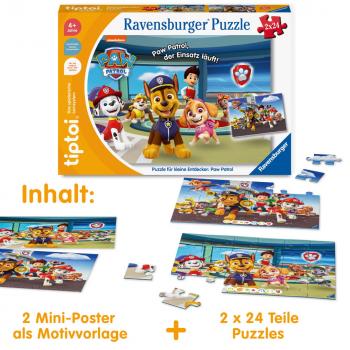 2 x 24 Teile Ravensburger Puzzle tiptoi Puzzeln, Entdecken, Erleben Paw Patrol 00135