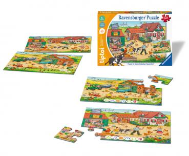 2 x 12 Teile Ravensburger Puzzle tiptoi Puzzeln, Entdecken, Erleben Bauernhof 00136