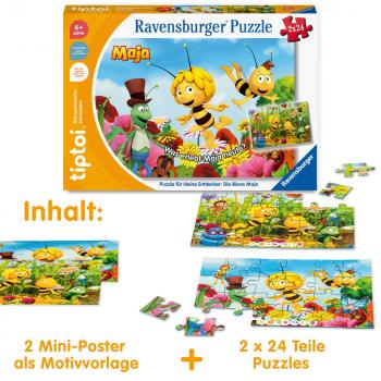 2 x 24 Teile Ravensburger Puzzle tiptoi Puzzeln, Entdecken, Erleben Biene Maja 00141