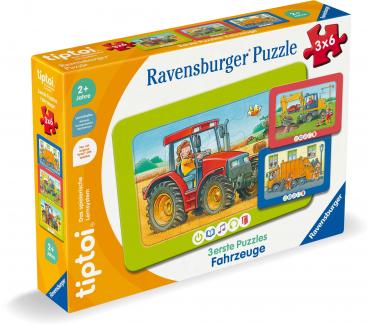 3 x 6 Teile Ravensburger Puzzle tiptoi 3 erste Puzzles Fahrzeuge 00227