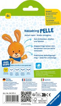 Ravensburger ministeps Babywelt Spielzeug Rasselring Pelle 04575