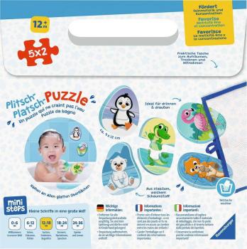 5 x 2 Teile Ravensburger Kinder Puzzle ministeps Plitsch-Platsch-Puzzle Lieblingstiere 04589