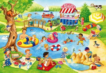 2 x 24 Teile Ravensburger Kinder Puzzle Freizeit am See 05057