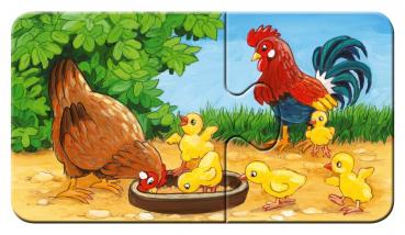 9 x 2 Teile Ravensburger Kinder Puzzle my first puzzles Tierfamilien auf dem Bauernhof 05072