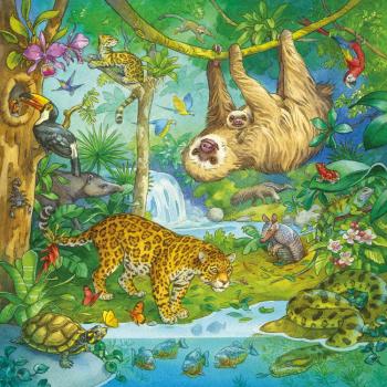 3 x 49 Teile Ravensburger Kinder Puzzle Im Urwald 05180