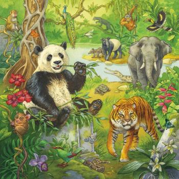 3 x 49 Teile Ravensburger Kinder Puzzle Im Urwald 05180