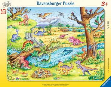 15 Teile Ravensburger Kinder Rahmen Puzzle Die kleinen Dinosaurier 05633