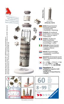 54 Teile Ravensburger 3D Puzzle Mini Schiefer Turm von Pisa 11247