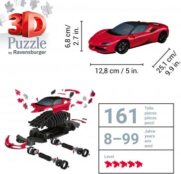 108 Teile Ravensburger 3D Puzzle Auto Ferrari SF 90 Stradale 11576