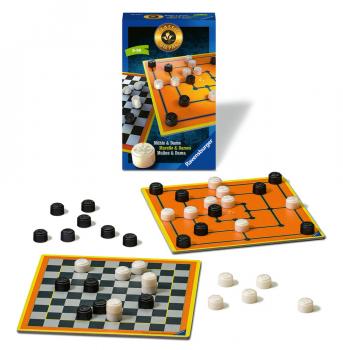 Ravensburger Mitbringspiel Taktikspiel Classic Compact Mühle & Dame 20545