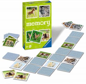 48 Karten Ravensburger Mitbringspiel Kartenlegespiel Tierbaby memory 22458